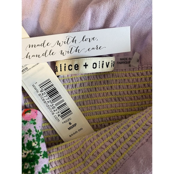 Alice + Olivia Karolina Smocked Waist Floral Tie Front Maxi Dress - Picture 12 of 16